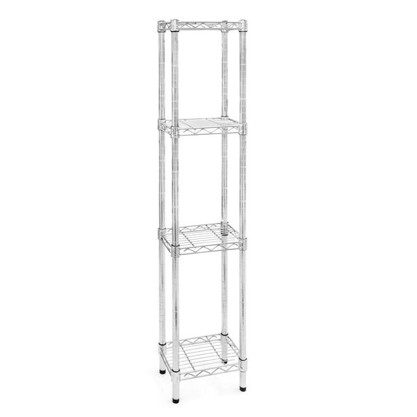 8"d x 12"w Chrome Wire Shelving w/ 4 Shelves