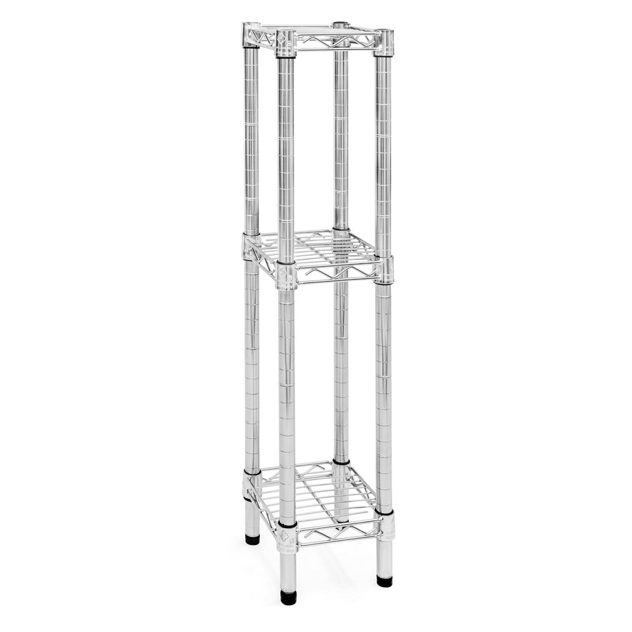 8"d x 34"h Chrome Wire Shelving w/ 3 Shelves