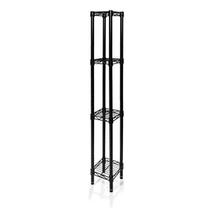 8"d x 54"h Black Wire Shelving w/ 4 Shelves