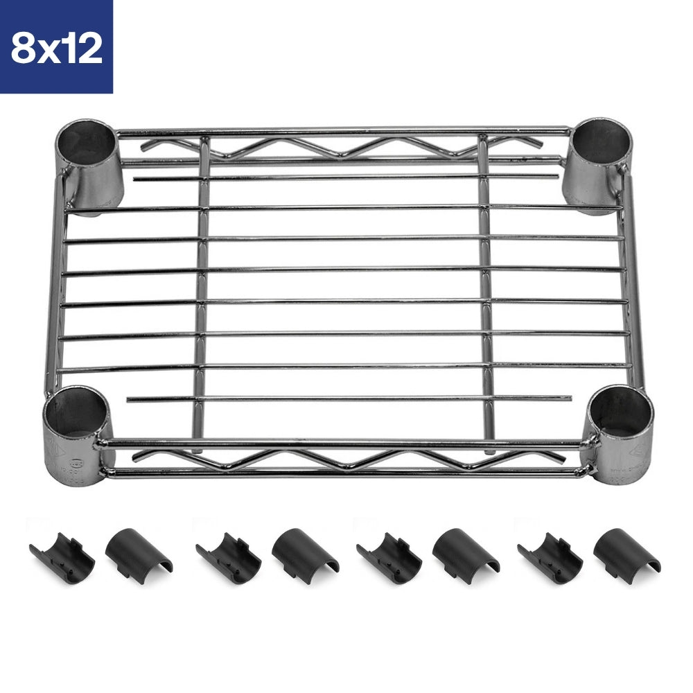 8"d Chrome Wire Shelves with Shelf Clips