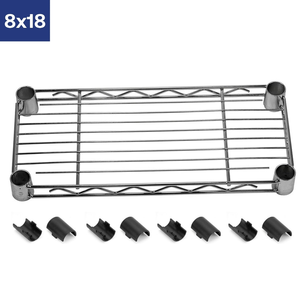 8"d Chrome Wire Shelves with Shelf Clips