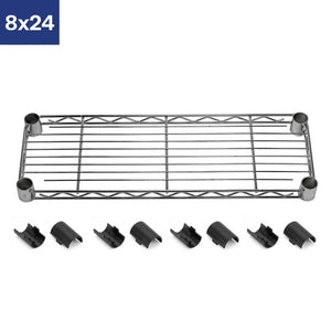 8"d Chrome Wire Shelves with Shelf Clips