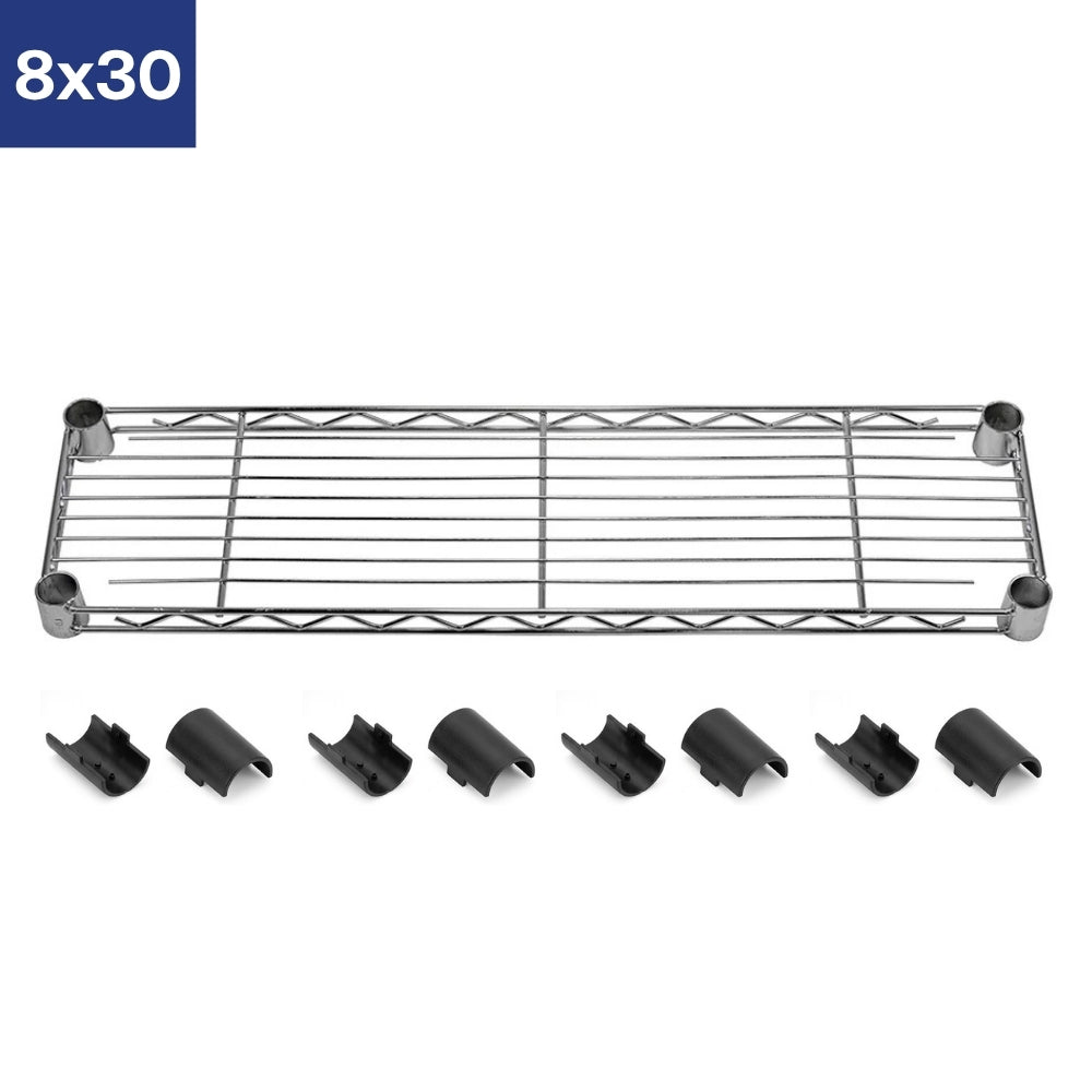 8"d Chrome Wire Shelves with Shelf Clips