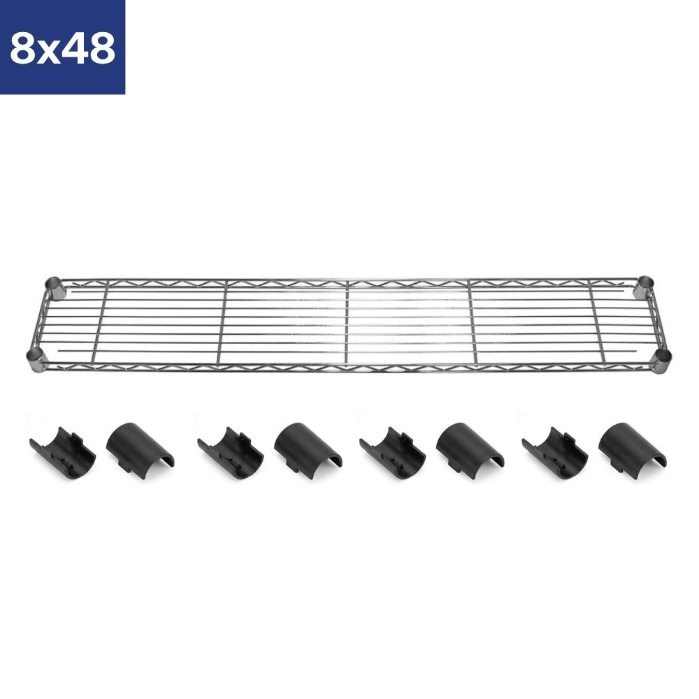 8"d Chrome Wire Shelves with Shelf Clips