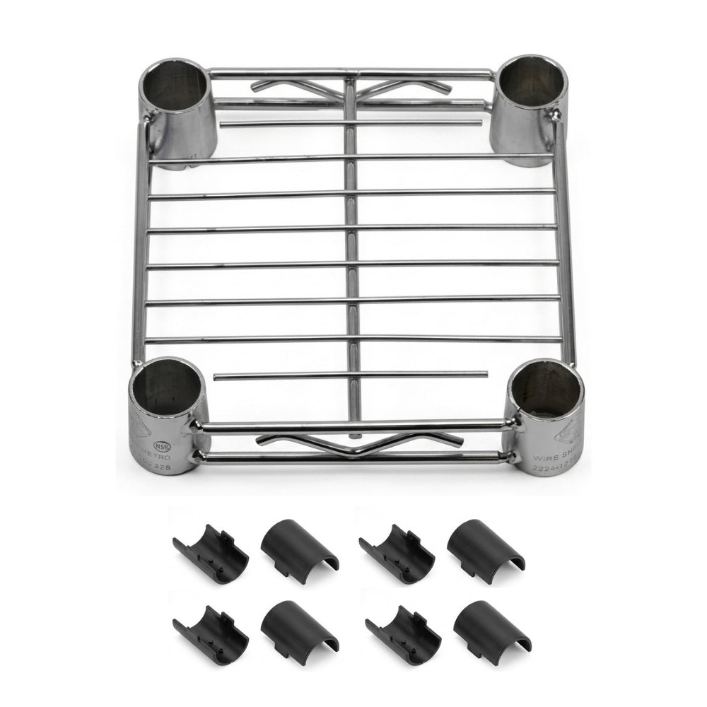8"d Chrome Wire Shelves with Shelf Clips