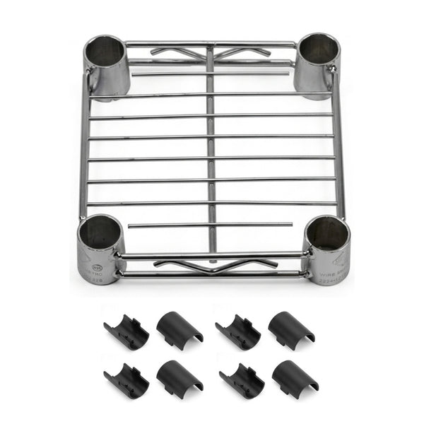 8"d Chrome Wire Shelves with Shelf Clips