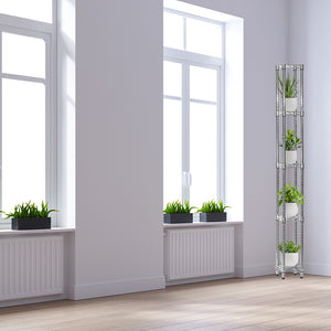 10"d x 10"w Chrome Wire Shelving w/ 5 Shelves