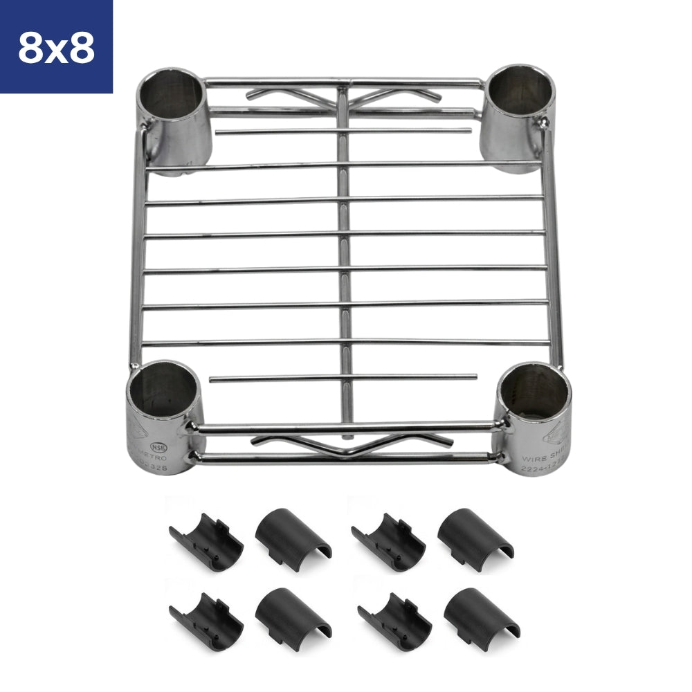 8"d Chrome Wire Shelves with Shelf Clips