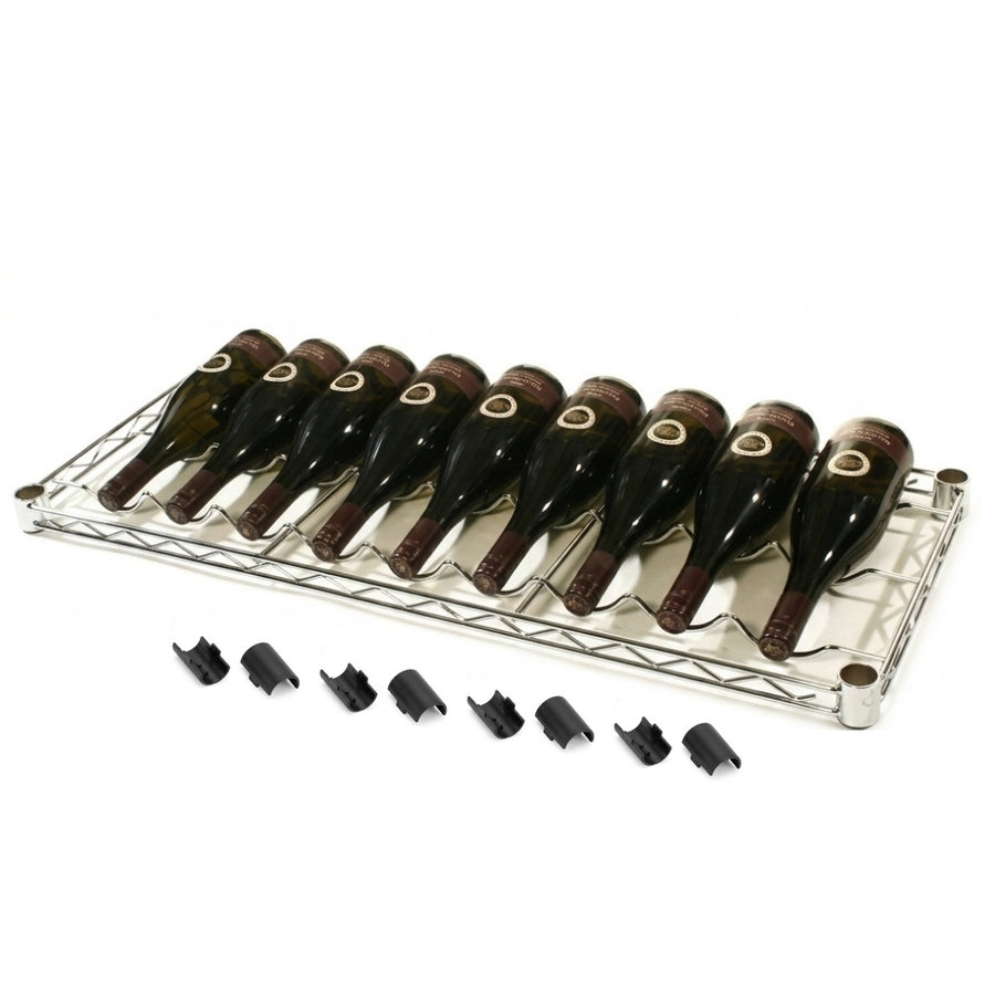 14"d Chrome Wine Rack Wire Shelves with Shelf Clips