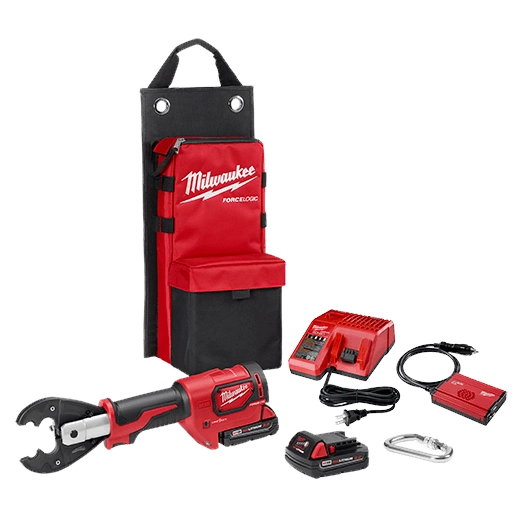 Milwaukee M18 FORCE LOGIC 6T Utility Crimper Kit with D3 Grooves and Fixed BG Die (2678-22BG)