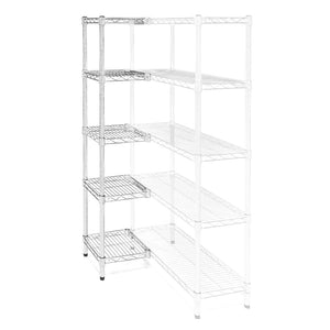 Chrome Wire Shelving Add-On with 5 Shelves - 14"d x 14"w x 96"h (AOWS141496-5S)