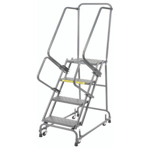 Ballymore 4 Step Rolling Ladder with Spring Loaded Casters
