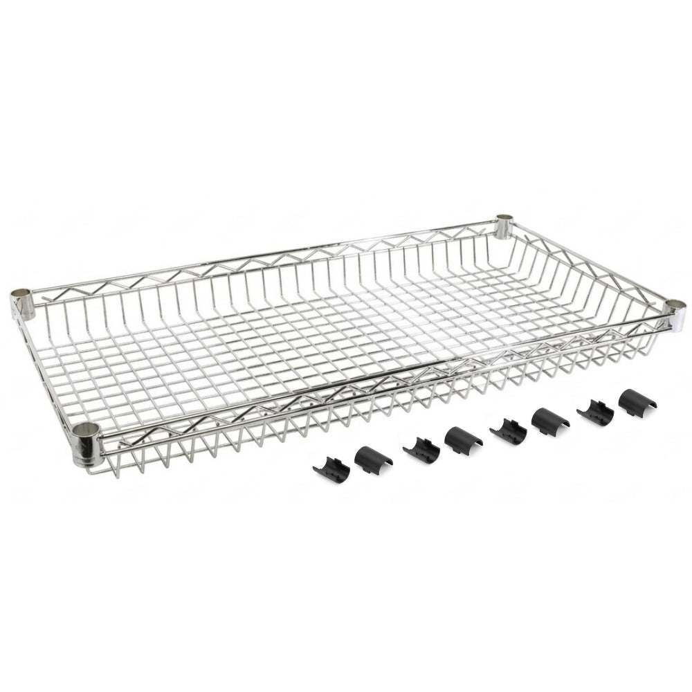 Chrome Basket Wire Shelves with Shelf Clips