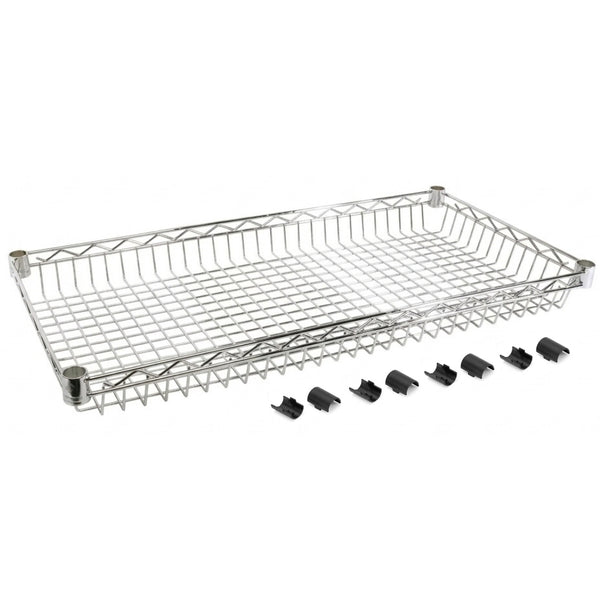 Chrome Basket Wire Shelves with Shelf Clips