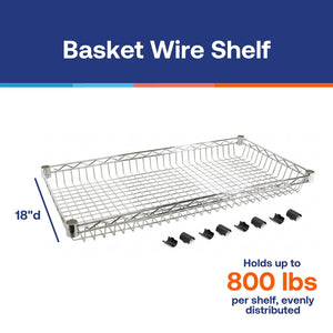 Chrome Basket Wire Shelves with Shelf Clips