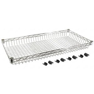 Chrome Basket Wire Shelves with Shelf Clips