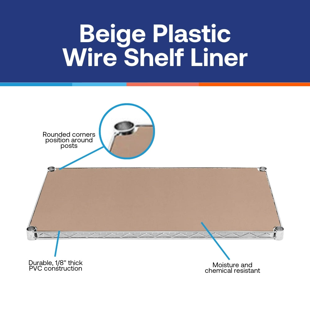 8"d Plastic Wire Shelf Liners 2-Pack - Beige
