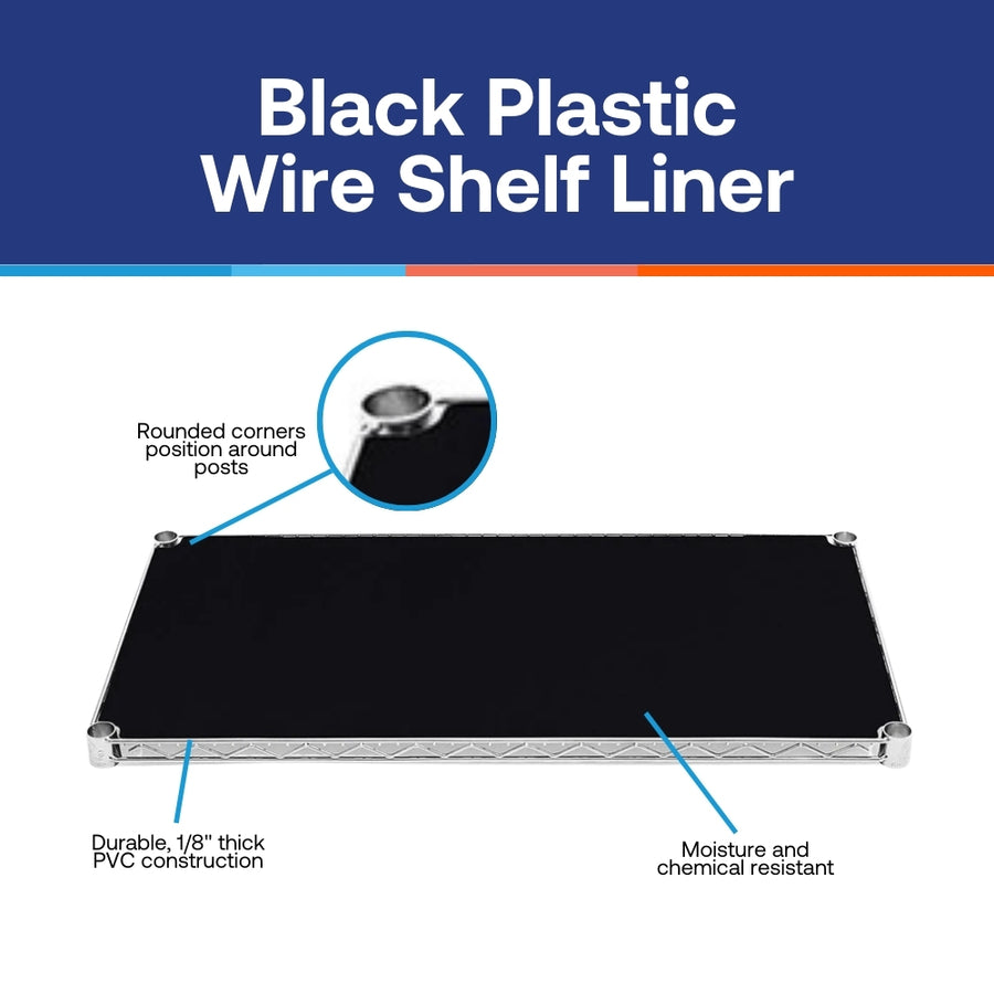 8"d Plastic Wire Shelf Liners 2-Pack - Black