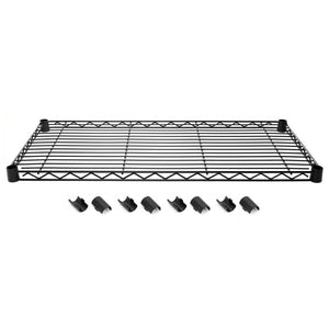 8"d Black Wire Shelves with Shelf Clips
