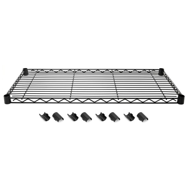 8"d Black Wire Shelves with Shelf Clips