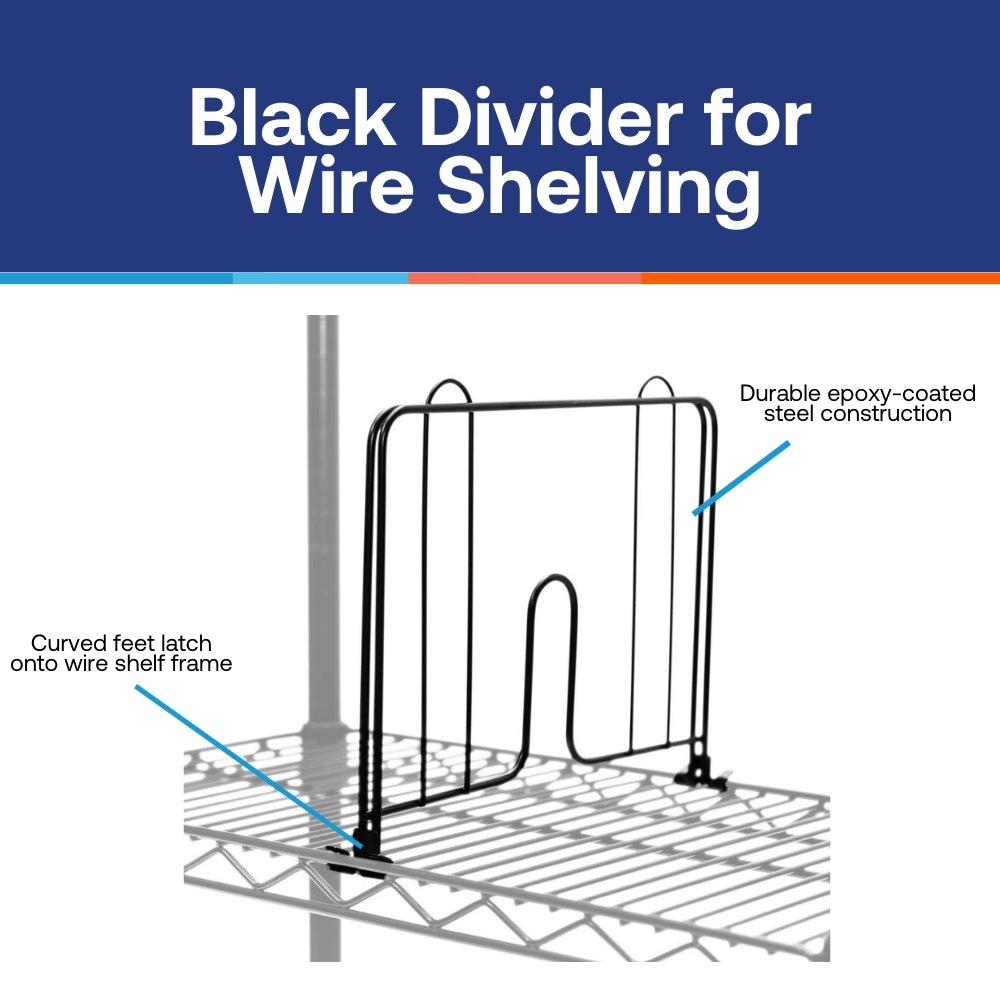 Black Dividers for Wire Shelves