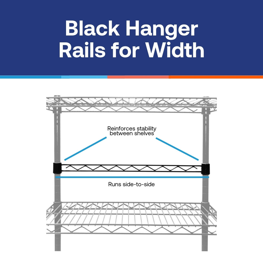 Black Hanger Rails for Width