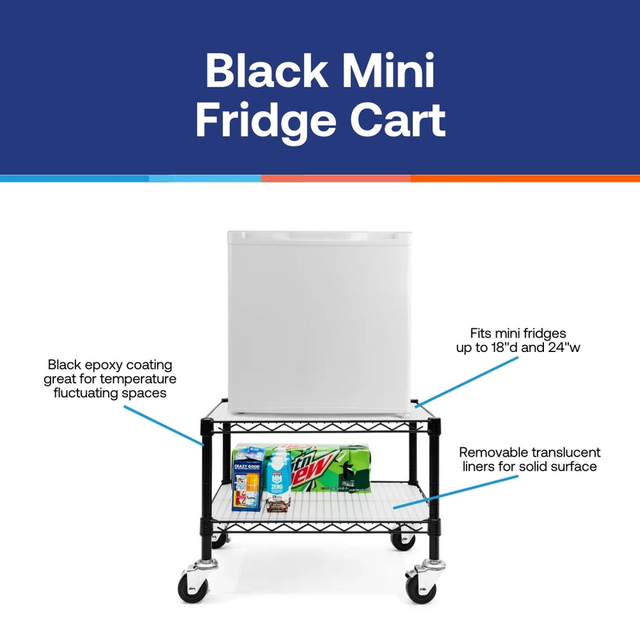 Black Mini Fridge Cart
