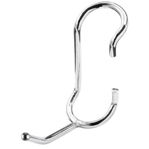 2-inch chrome-plated steel all-purpose post hook for 1-inch diameter wire shelving posts.