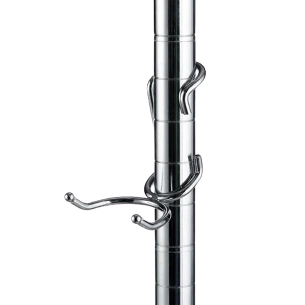 Chrome-plated steel C-style post hook mounted on a 1-inch diameter chrome wire shelving post.