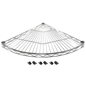 Chrome Radius Corner Wire Shelves with Shelf Clips
