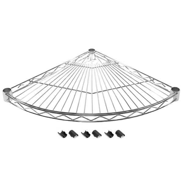 Chrome Radius Corner Wire Shelves with Shelf Clips
