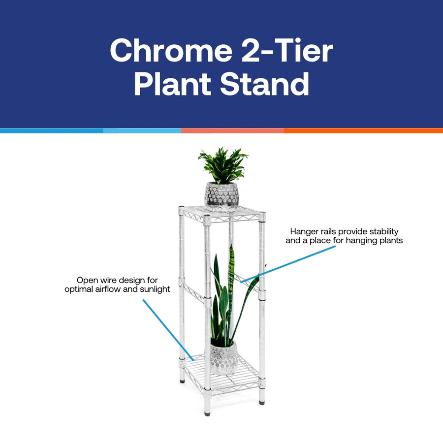 chrome hanging planter Chrome 2-Tier Plant Stand – Shelving Inc