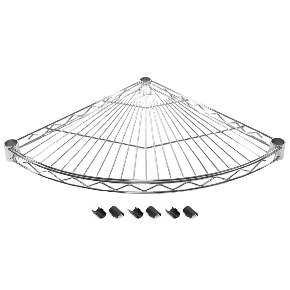 Chrome Radius Corner Wire Shelves with Shelf Clips