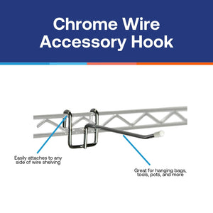 Chrome Wire Accessory Hook (SI-ASMKH6C)