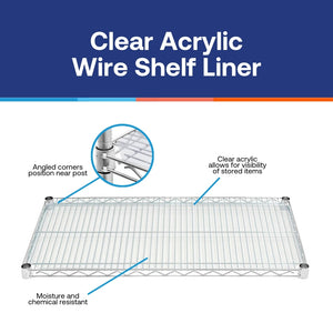 *BOGO SPECIAL* 8"d Acrylic Wire Shelf Liners - 2-Pack