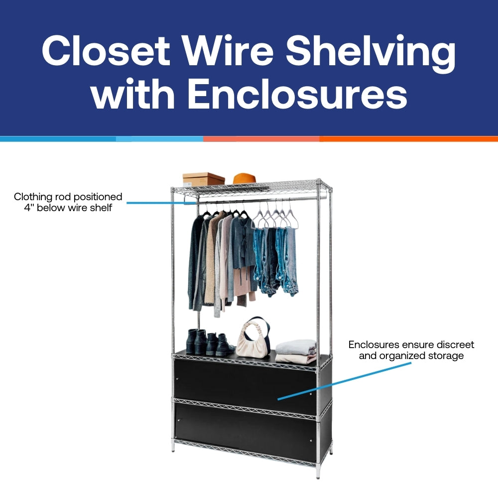 Closet Wire Shelving with Enclosures