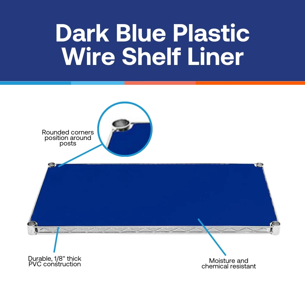 8"d Plastic Wire Shelf Liners 2-Pack - Dark Blue
