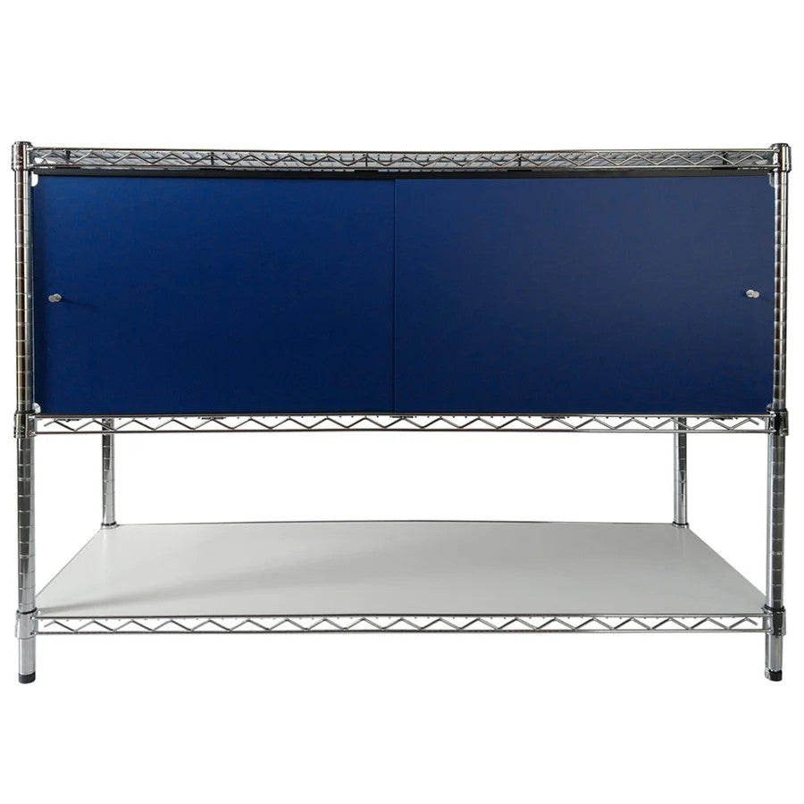 18"d x 60"w x 13"h Sliding Door Wire Shelving Enclosures