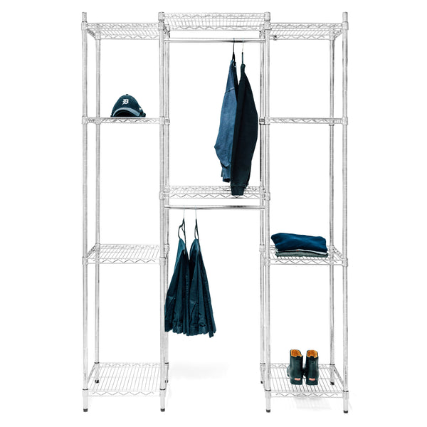 Double Hang Closet Wire Shelving System - 18"d x 84"h