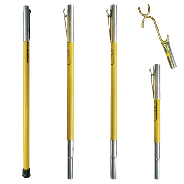 Jameson FG Series Fiberglass Pole Set with Wire Raiser, 21ft (FG-6-3W)