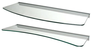 Concave & Convex Glass Shelves Set - Clear Glass