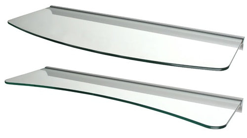 Concave & Convex Glass Shelves Set - Clear Glass
