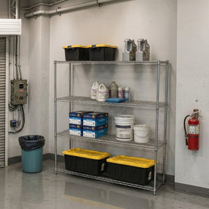 18"d x 54"w Chrome Wire Shelving w/ 4 Shelves