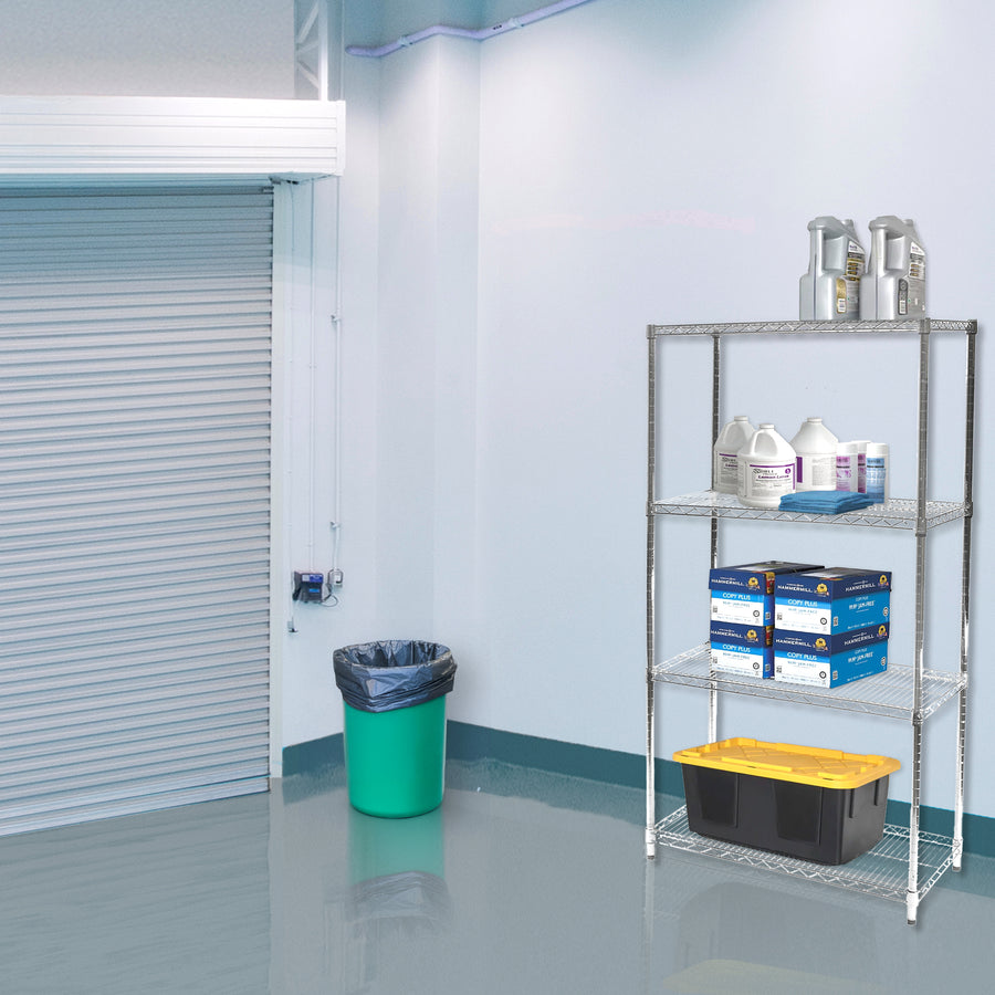 24"d x 30"w Chrome Wire Shelving w/ 4 Shelves