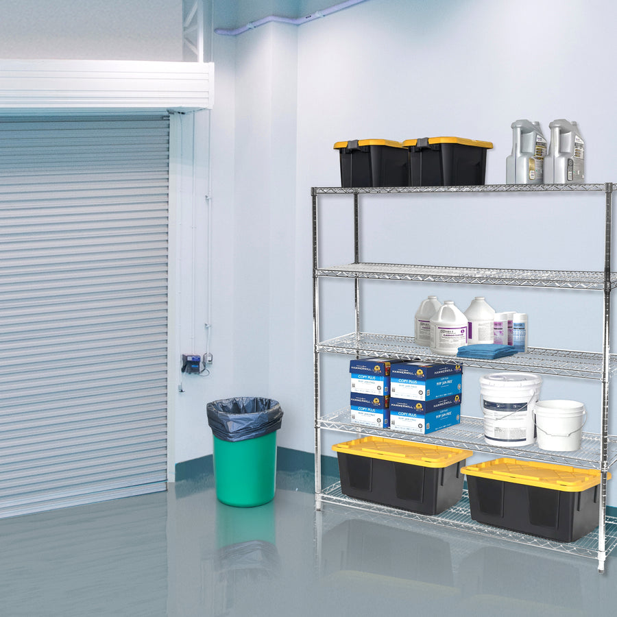 21"d x 60"w Chrome Wire Shelving w/ 5 Shelves