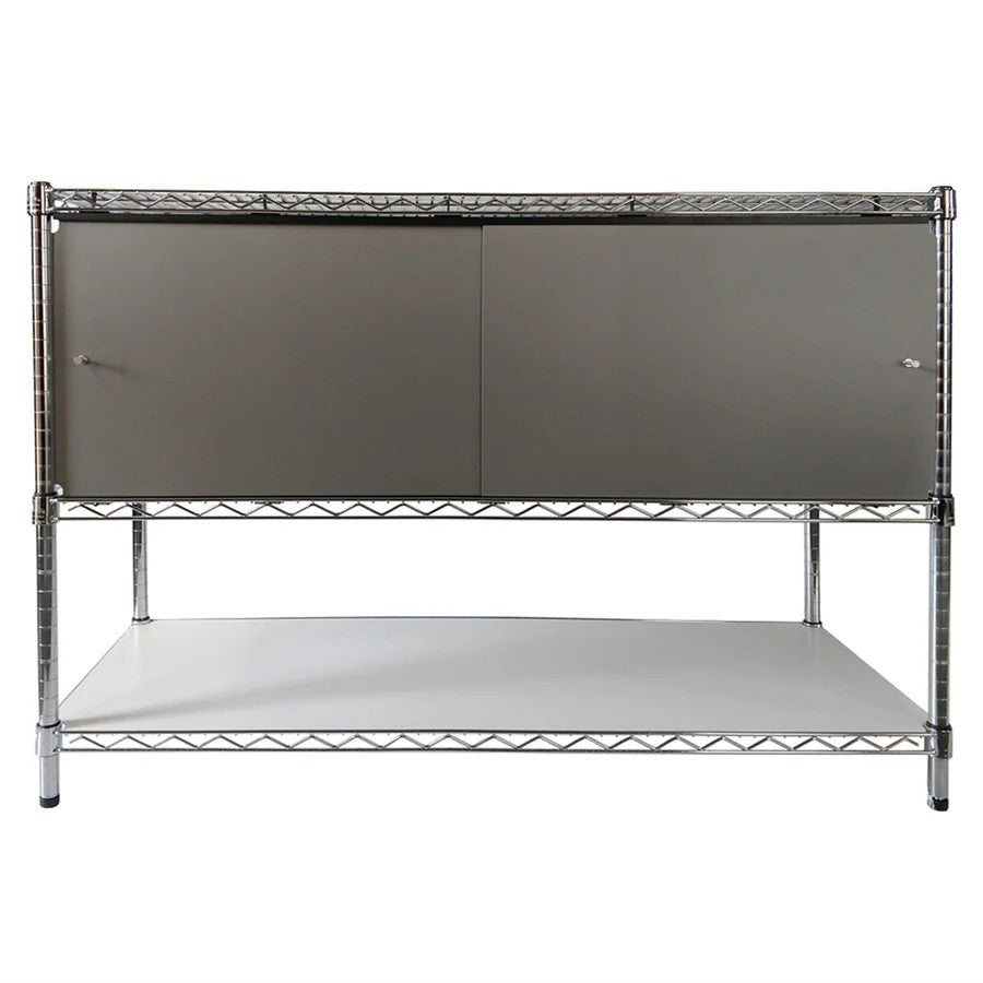 18"d x 72"w x 13"h Sliding Door Wire Shelving Enclosures