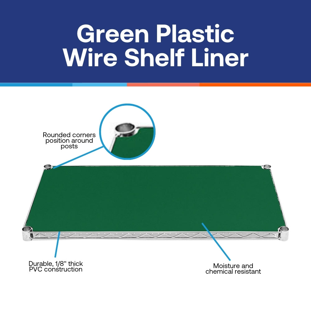 8"d Plastic Wire Shelf Liners 2-Pack - Green