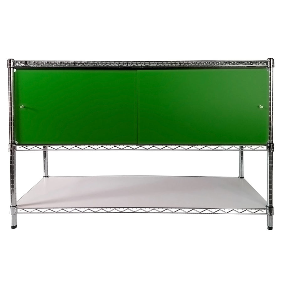 18"d x 60"w x 13"h Sliding Door Wire Shelving Enclosures