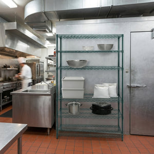 6-Tier Green Wire Shelving Unit