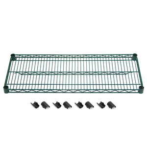 Green Epoxy Wire Shelves with Shelf Clips
